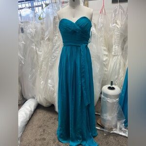 Elegant Teal Strapless Dress